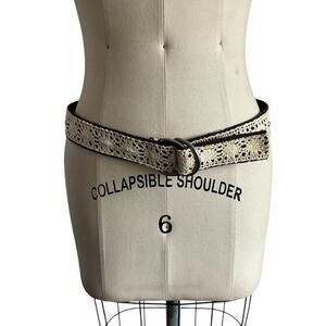 Ivory and Dark Crochet Cottagecore Belt: S - M